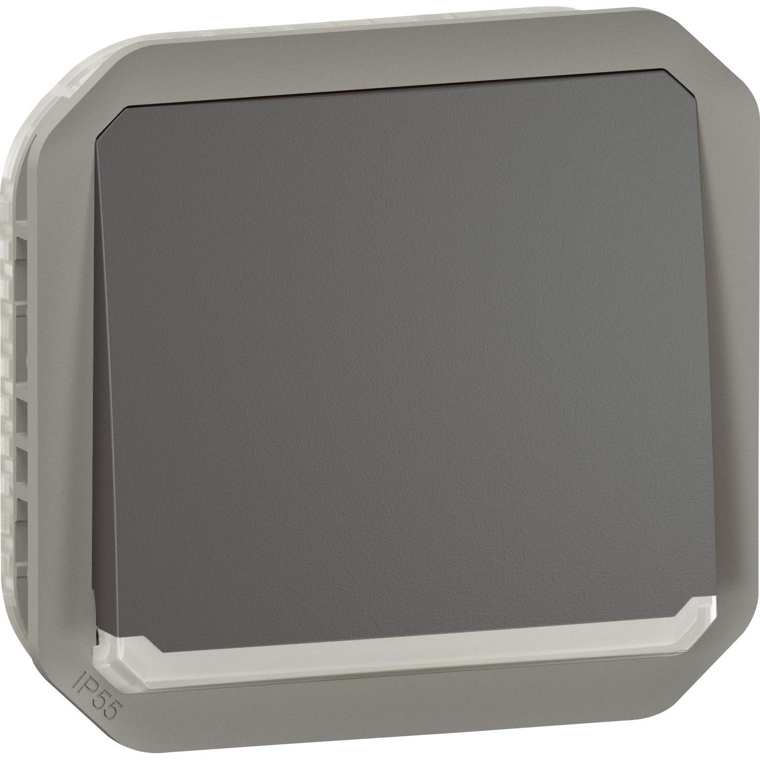 Legrand Plexo New Einsatz Taster beleuchtet, Taster + Schalter, Grau