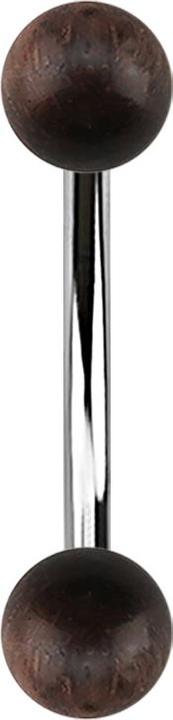 Immagine prodotto Star Piercing Banana d'argento con due sfere di legno di sono (senza ottone, Organico, Acciaio chirurgico 316L)