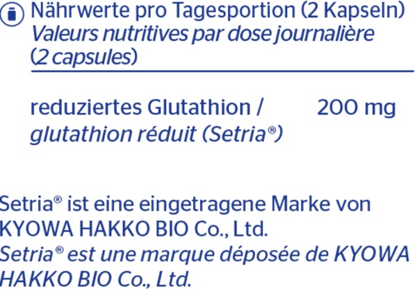 Nährwerte und Zutaten Pure encapsulations Reduziertes Glutathion (60 Stück, Kapseln, 35 g)
