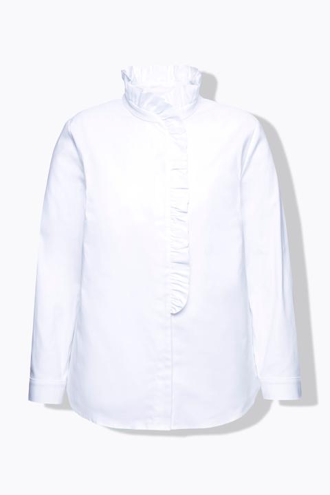 Immagine prodotto Ulla Popken Blusa con ruche, collo alto e maniche lunghe (42, 44)