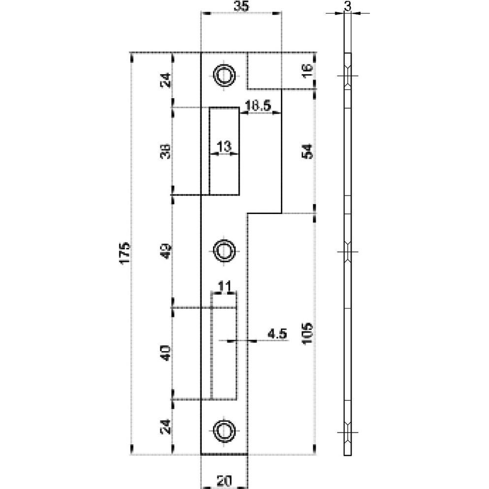 Thumbnail - MSL, Türgriff + Fenstergriff, Lappenschliessbleche B-1921 (Schliessblech)
