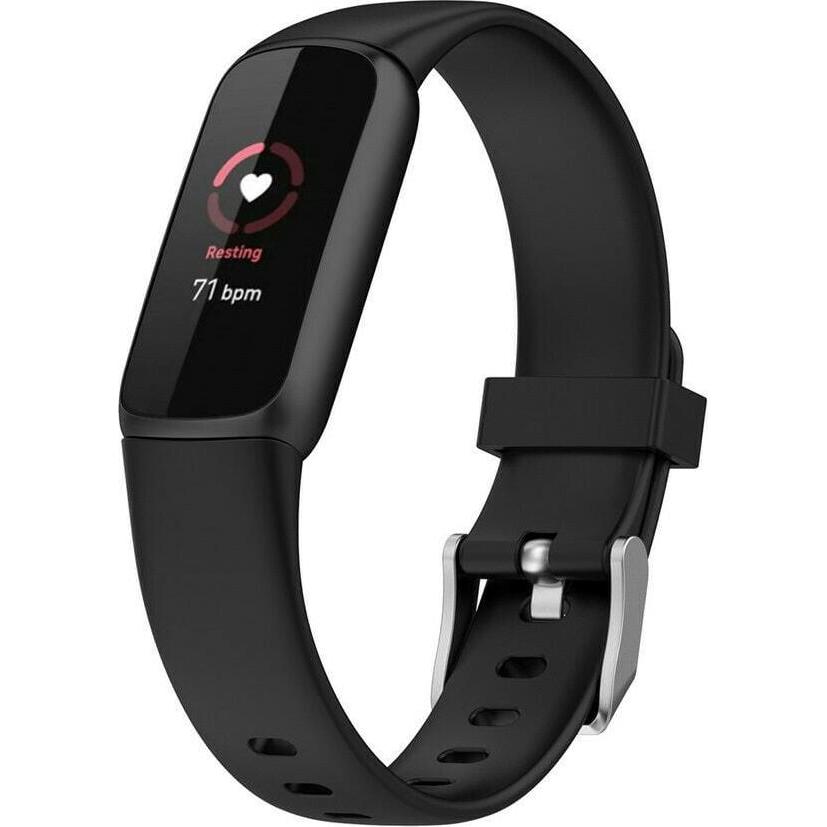 Strap-it Silikonarmband (Silikon, Fitbit Luxe), Uhrenarmband, Schwarz