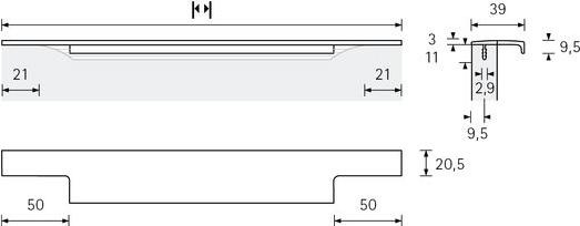 Actual product image Hettich Furniture handle mouldings ProDecor Lamezia