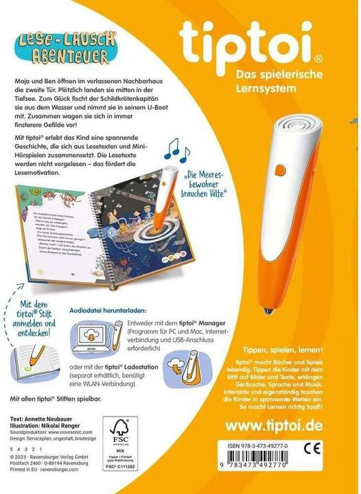 Image du produit tiptoi Lese-Lausch-Abenteuer Tiefsee (Allemand, Annette nouveau fermier, Nikolai Renger, 2023)