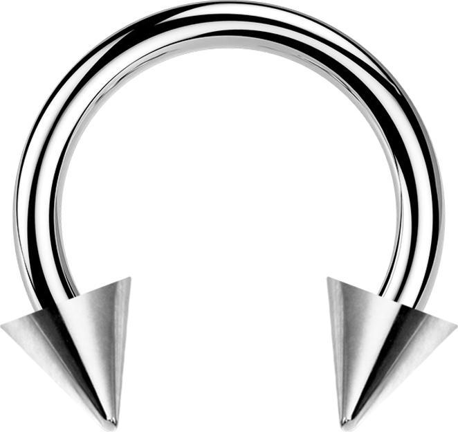 Produktbild Star Piercing Circular Barbell silber mit zwei Cones (Chirurgenstahl 316L)