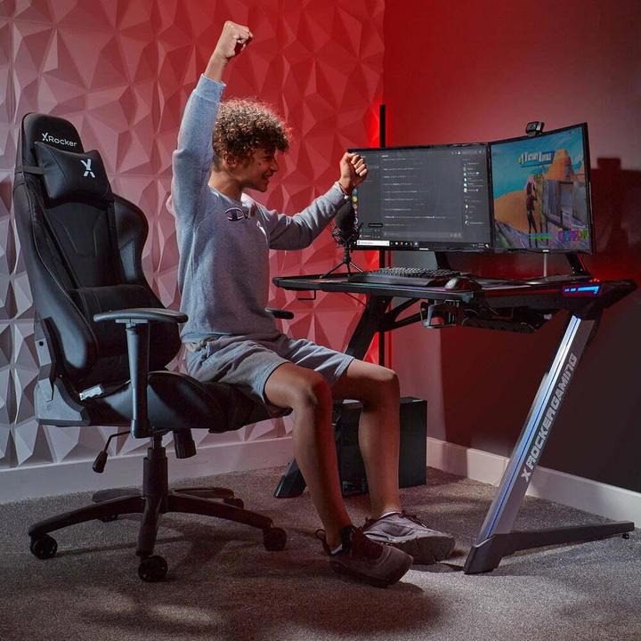 Actual product image X Rocker Chaise de jeu eSport Agility Sport avec ajustement ergonomique Noire Carbone