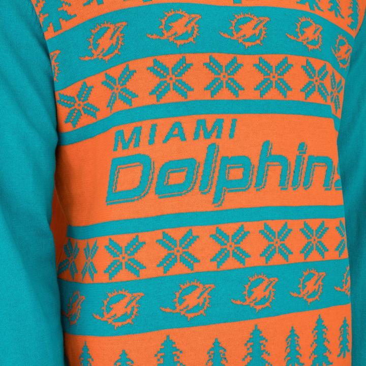 Actual product image Foco NFL Ugly Sweater XMAS Knit Sweater Miami Dolphins - L (L)