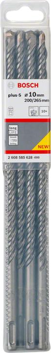 Immagine prodotto Bosch Professional Zubehör Trapano a percussione SDS plus-5, 10 x 200 x 265 mm, confezione da 10 pz. (10 mm)
