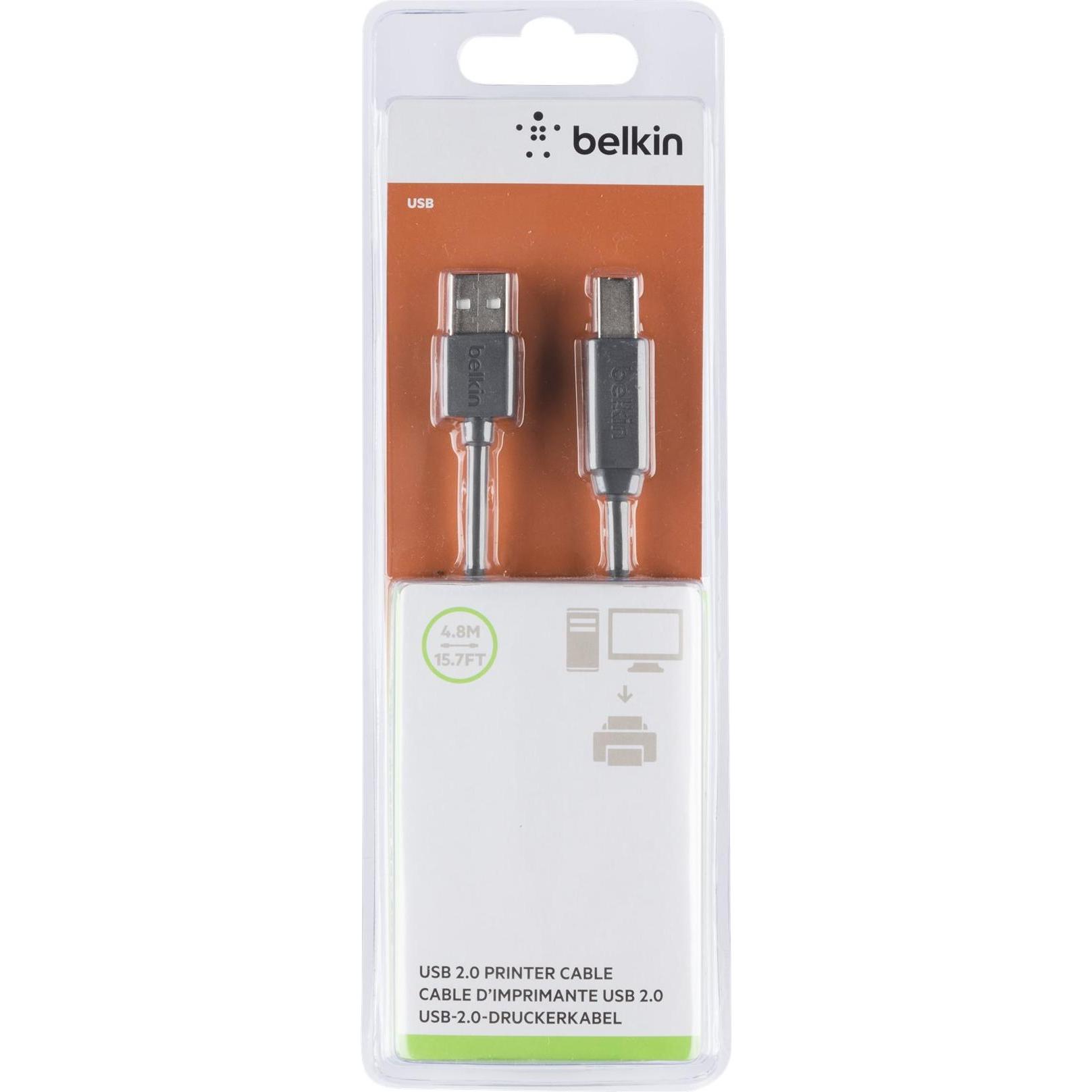 Thumbnail - Belkin USB A/B CABLE A/B 4.8M (4.80 m, USB 2.0), USB Kabel