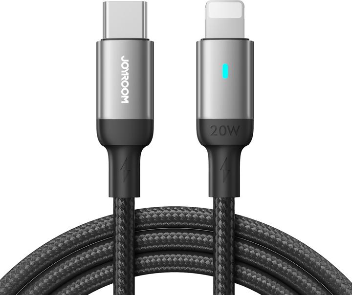 Actual product image Joyroom S-CL020A10 Extraordinary Series 20W Type-C to Lightning Fast Charging Data Cable 1.2m-Black (1.20 m, 20 W)