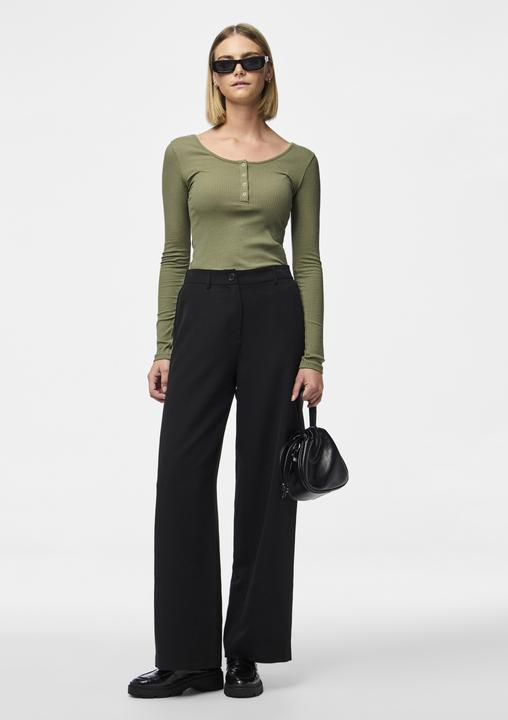 Actual product image Pieces Front buttoned ribbed top (XS)