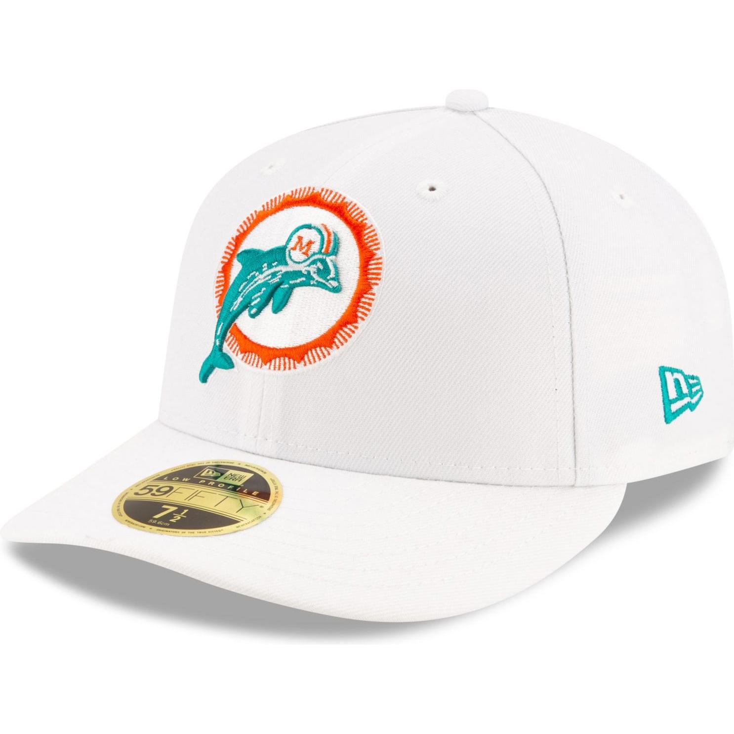 New Era, Herren, Cap, 59Fifty Low Profile Retro Miami Dolphins, Weiss, (7 1/2)