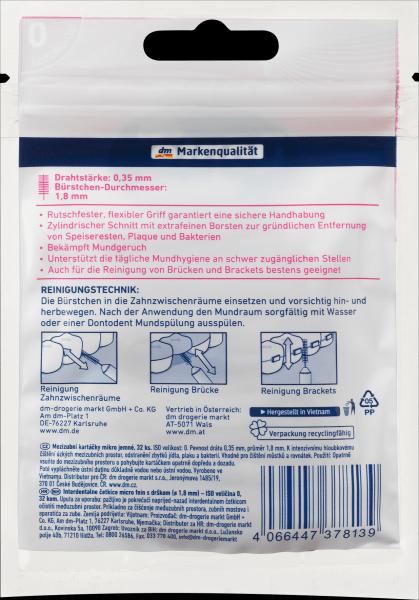 dm Dontodent Interdental brushes (32 x, 0.35 mm)