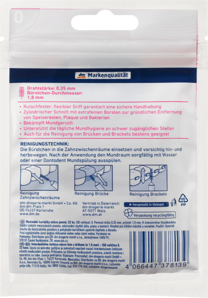 dm Dontodent Interdental brushes (32 x, 0.35 mm)