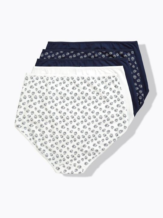 Produktbild Ulla Popken Maxislips, 5er-Pack, Blüten/ einfarbig (58, 5er Pack)