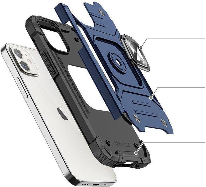 Immagine prodotto Wozinsky Custodia Ring Armor per iPhone 14 cover blindata supporto magnetico anello blu (Apple iPhone 14)