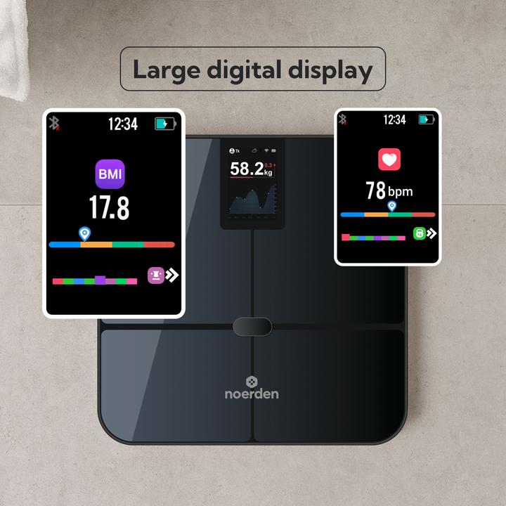 Actual product image Noerden SENSORI+ Smarte Personenwaage Wi-Fi + BT schwarz