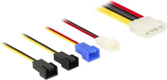 Produktbild Delock Kabel Stromversorgung Molex 4 Pin Stecker > Pin Lüfter /