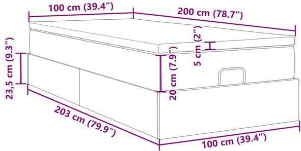 Produktbild vidaXL Ottoman-Bett (100 x 200 cm)