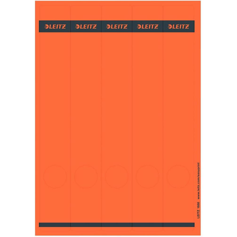 Leitz, Ordner Zubehör, Ordnerrücken-Etikett, 39 x 285 mm, lang, schmal, rot passend für Standard- und Hartpappe