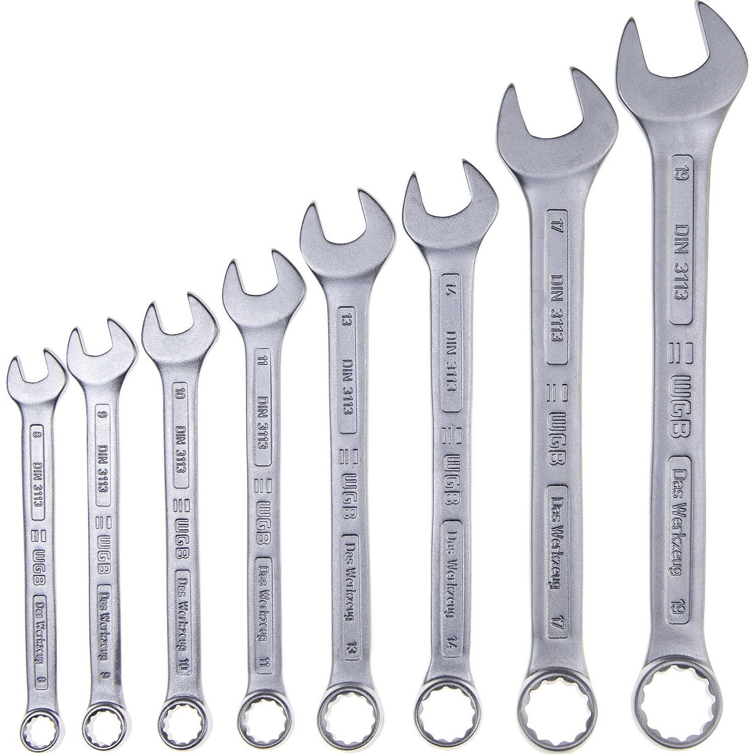 Thumbnail - WGB, Schraubenschlüssel, Ringmaulschlüssel-Satz DIN3113A 8-19 mm 8-teilig (13 mm, 10 mm, 14 mm, 11 mm, 19 mm, 17 mm)