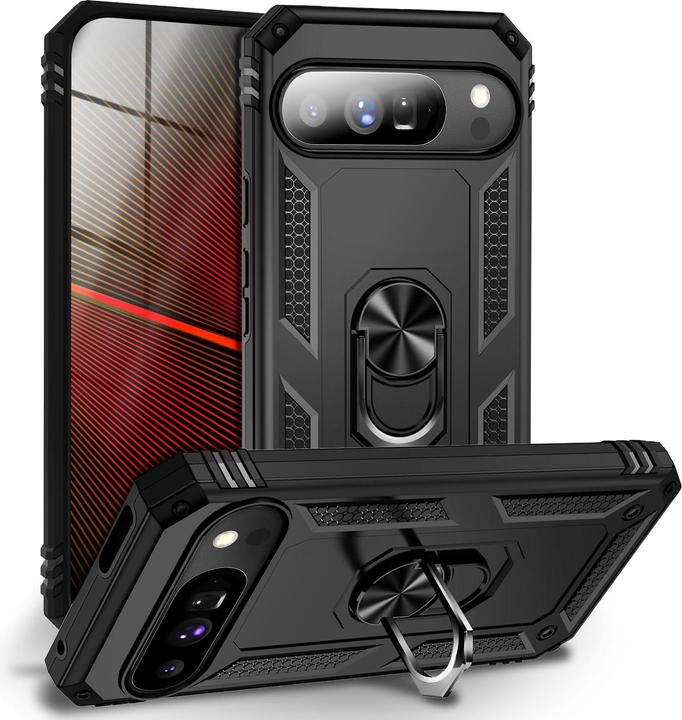 Nalia Cover "RingDefend" - Robuste Panzer Hülle mit 360° Ring Halter & Ständer - Military Outdoor Case (Google Pixel 10 Pro)