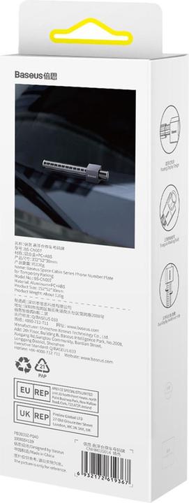 Actual product image Baseus Space Cabin temporary parking number plate