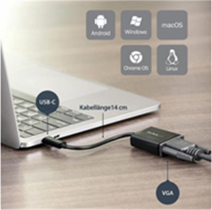Actual product image StarTech USB-C To VGA Adapter (VGA, 18 cm)