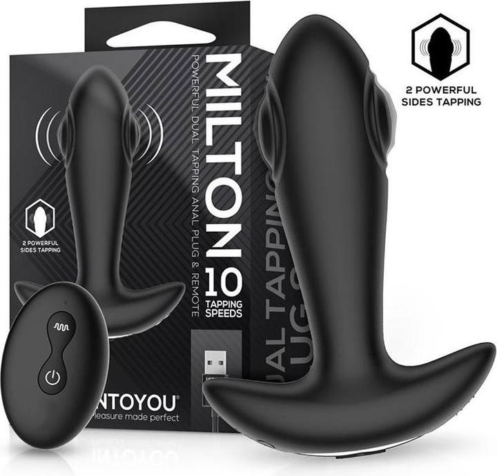IntoYou Milton - Analplug mit doppelter Pulsfunktion und Fernbedienung - Schwarz