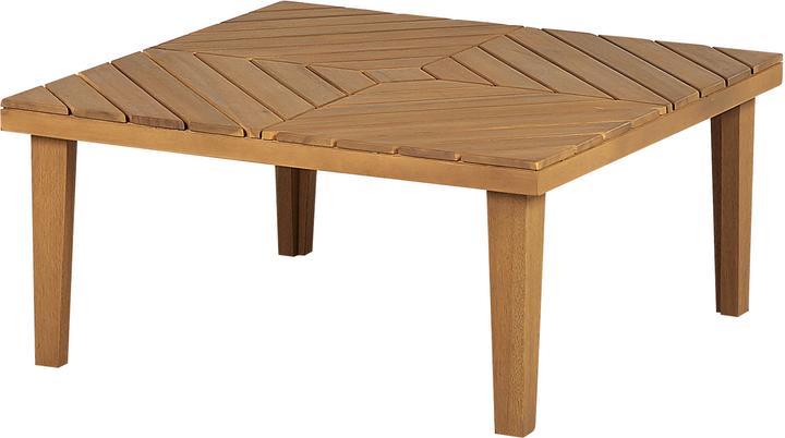 Actual product image Beliani Lounge set 3-piece acacia wood light brown 5-seater cushions cream BARATTI