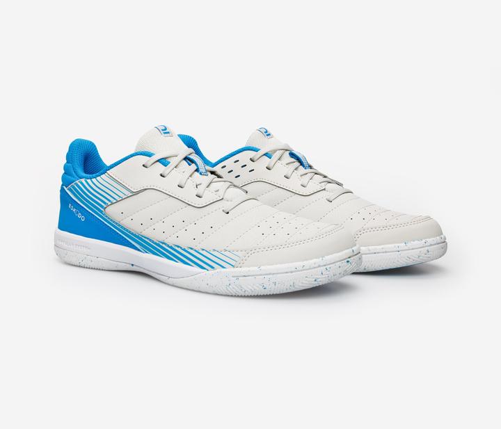 Image du produit Kipsta Kids' Futsal Trainers Eskudo 500 JR - Beige/Blue (35)