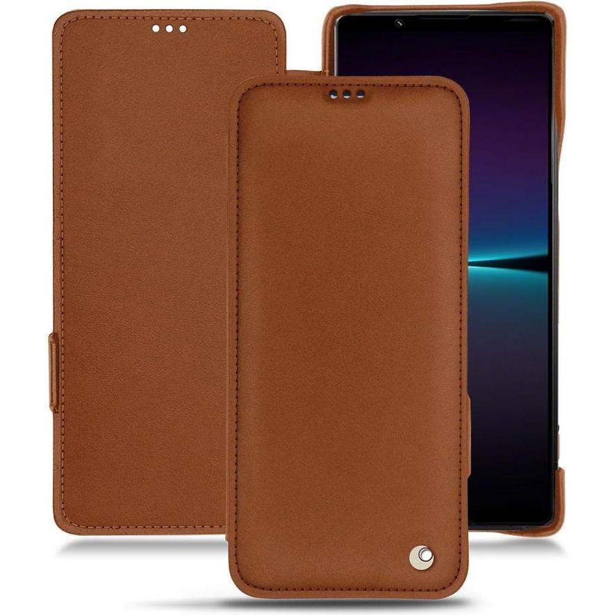 Noreve Lederschutzhülle horizontal (Sony Xperia 1 IV), Smartphone Hülle, Braun