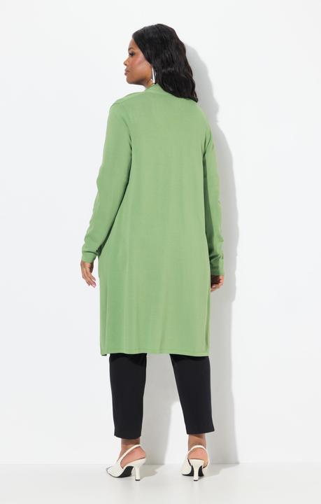 Produktbild Ulla Popken Long-Strickjacke, Stehkragen, offene Form (58, 60)