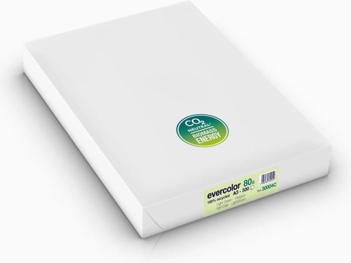 Actual product image Clairefontaine Copy paper Forever Evercolor DIN A3 light green 80 gsm PU=500 sheets (80 g/m², 500 x, A3)