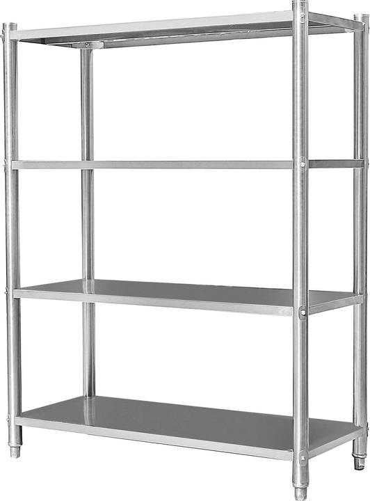 Actual product image Wiltec Stainless steel shelf Gastro heavy duty shelf 155x120x50cm 201 Shelf Kitchen shelf