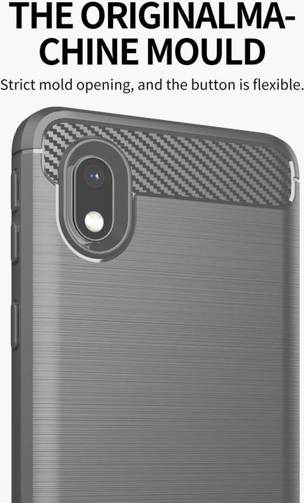 Actual product image Cadorabo TPU Ultra Slim carbon stainless steel Combi Cover (Samsung Galaxy A10, HTC One M10)