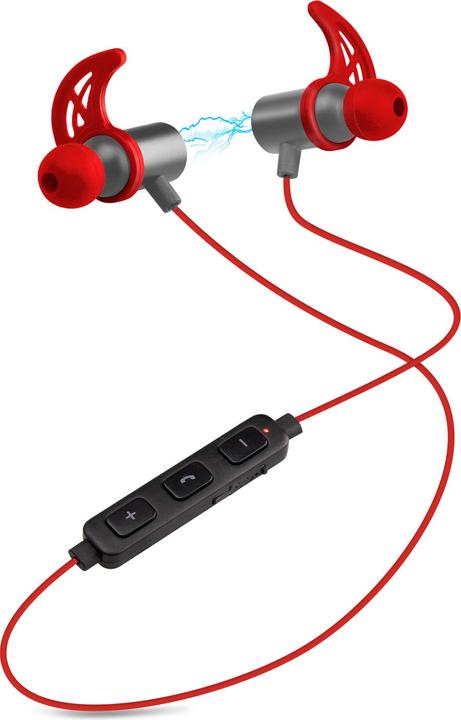 Produktbild SBS Runner Magnetic Earphones with neck lace Bluetooth multipoint red (4 h, Kabellos)