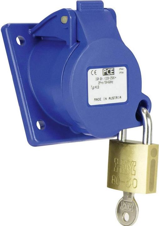 Image du produit PCE Prise de courant 3 pôles coudée 6h verrouillable