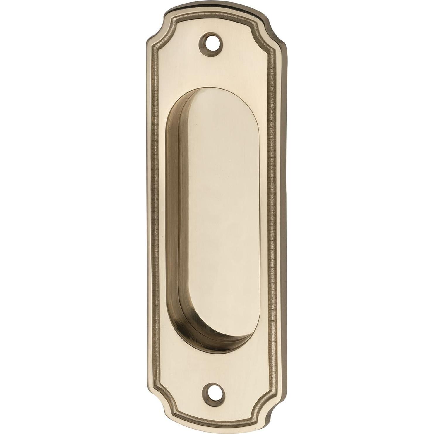 Marchesi, Möbelgriff, Schiebetürmuschel rustikal, Schiebetürgriff 40x127mm, Messing poliert