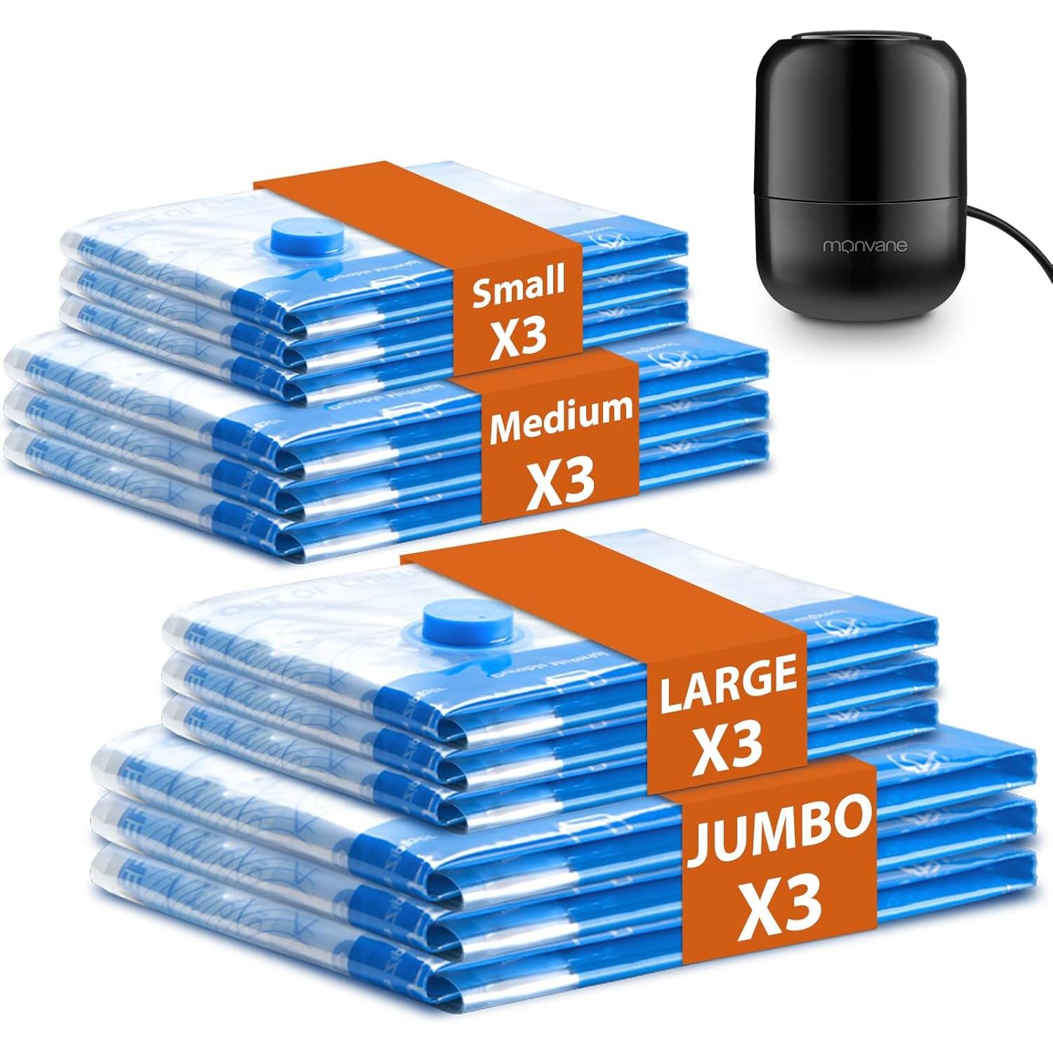 Cexovo Vakuumbeutel Set 13-teilig - Kompressionsbeutel Für Kleidung Mit Elektrischer & Handpumpe - Platzsparend Für Reisen & Umzug