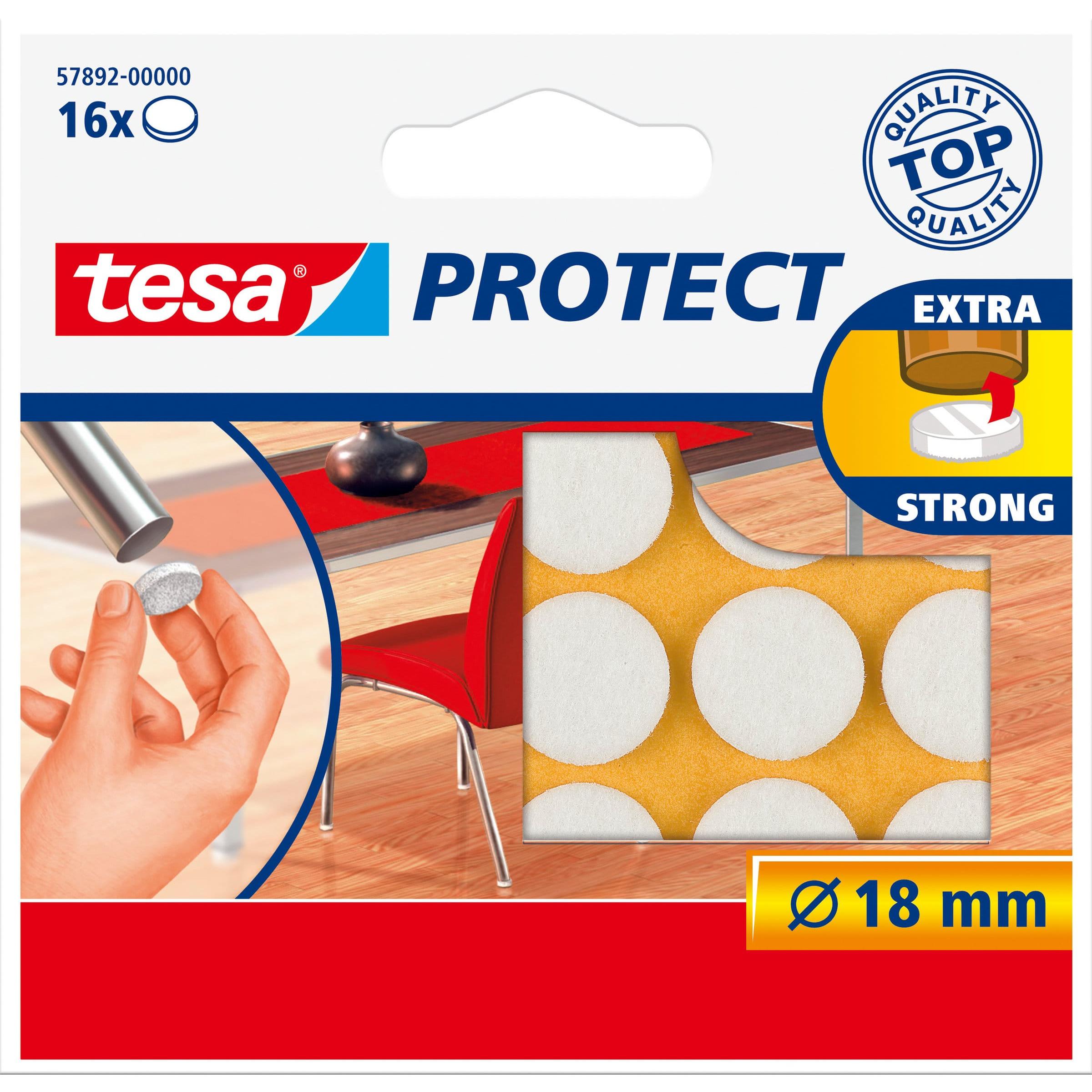 tesa, Möbelgleiter + Schutzpuffer, PROTECT Filzgleiter rund (Filzgleiter, 16 Stück)