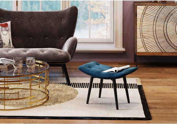 Image du produit Kare Design Tabouret Black Vicky Velvet Petrol 46x59cm (59 cm)