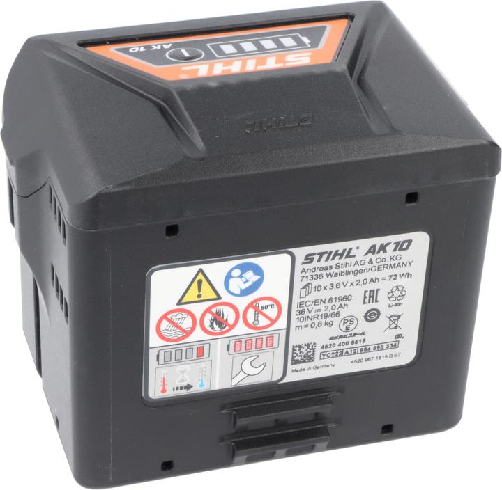 Actual product image Stihl Akku AK 10 für Modelle des AkkuSystem COMPACT z.B. HSA 56, FSA 56 Li-Ion mit LED (36 V)