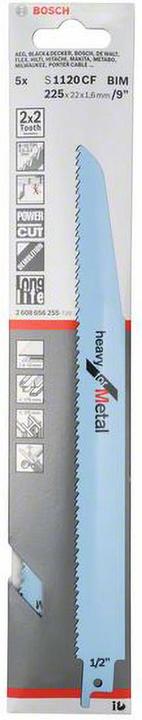 Actual product image Bosch Professional Zubehör Sabre saw blade S 1120 CF Heavy for Metal, pack of 5