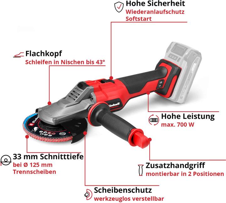 Actual product image Einhell TP-AG 18/125 F Li BL - Solo (125 mm)