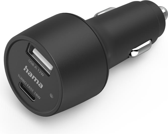 Hama Chargeur de voiture, USB-C (PD/QC) + USB-A, 30 watts, 36 pièces dans un présentoir