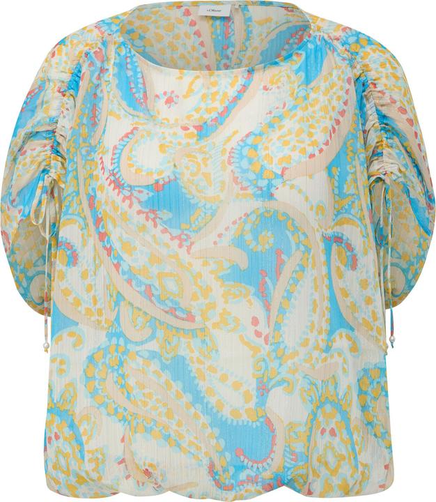 Produktbild S.Oliver Bluse Chiffon-Bluse mit Raffung und Glitzergarn im Loose Fit (M)