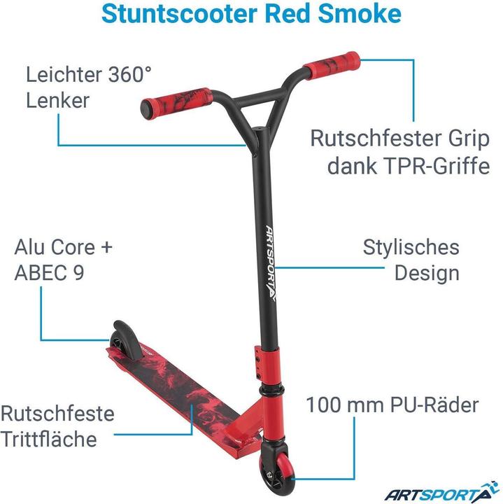 Produktbild Juskys Stunt Scooter mit 360° Lenkung