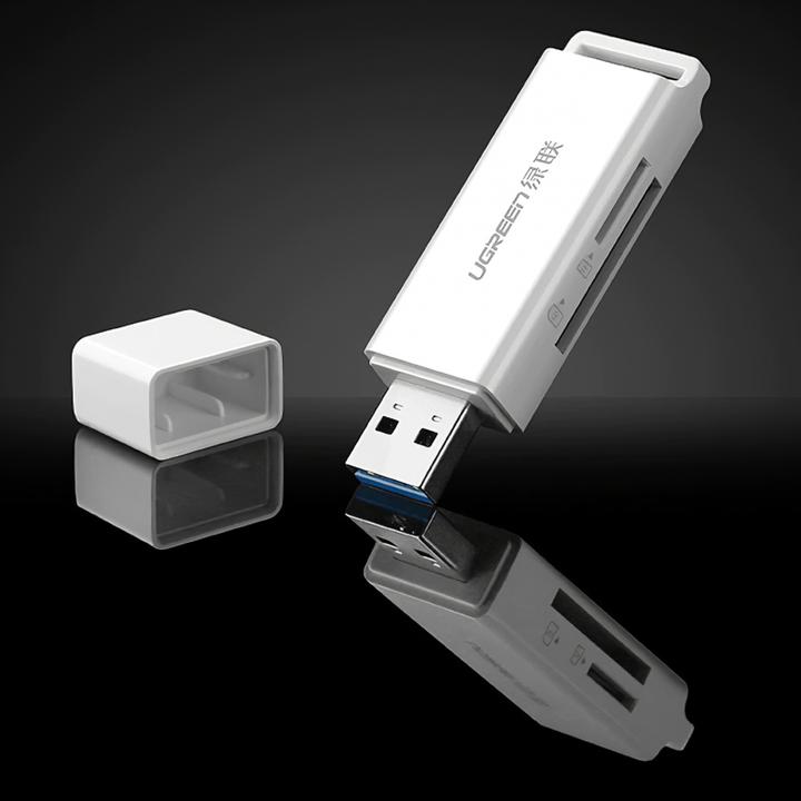 Actual product image Ugreen CM104 SD/microSD USB 3.0 memory card reader (white) (USB 3.0)