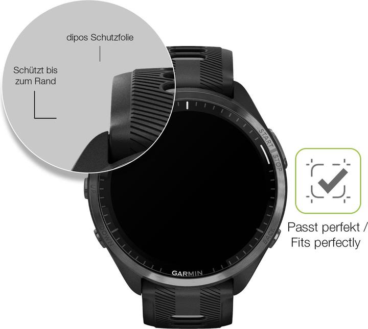 Produktbild Dipos Full Cover Schutzfolie Matt (Garmin Forerunner 965)